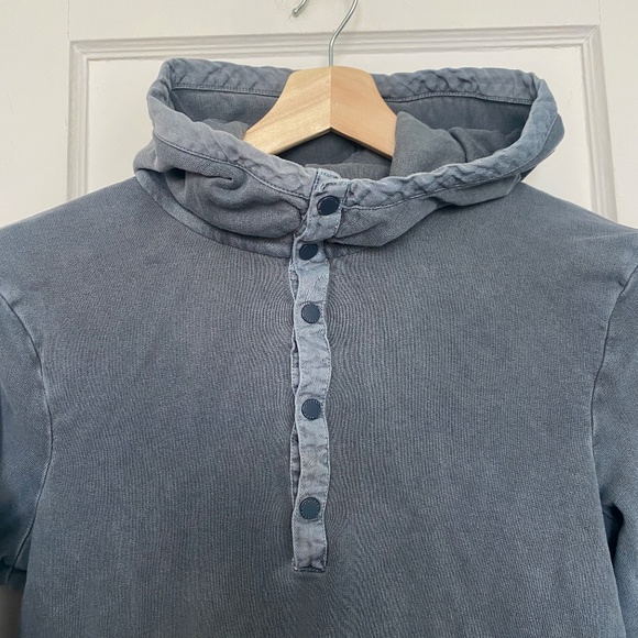 Armani Exchange Men's Gray Half Buttoned Closure Logo Hoodie | Size S - Picture 3 of 5